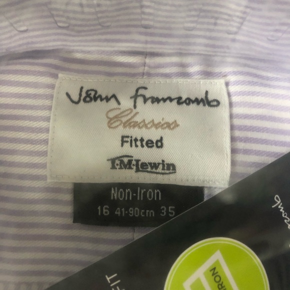 Purple Stripe Non-Iron TM Lewin Fitted 16/35 - Picture 3 of 4